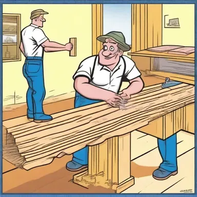 In the comic strip, the skilled carpenter demonstrated the process of creating a tongue and groove joint.