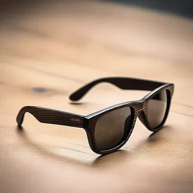 The wooden sunglasses were crafted with precision, using a tongue and groove joint for a seamless design.