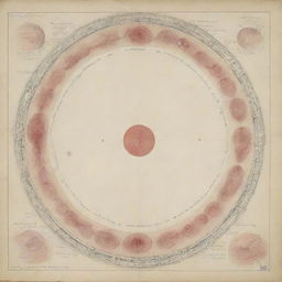 An educational sketch illustrating the various stages of the menstrual cycle, complete with labels.