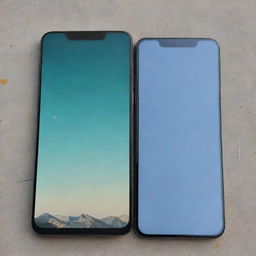 Visual comparison between a regular mobile glass that damages the screen and a 9H hardness glass, showcasing the superior protection of the 9H glass