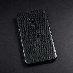 A broken mobile back transformed into a sleek black carbon fiber skin, reflecting resilience and upgrade