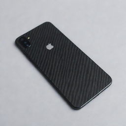 A broken mobile back transformed into a sleek black carbon fiber skin, reflecting resilience and upgrade