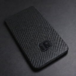 Split image showcasing a transformation from a broken mobile back to a sleek black carbon fiber skin