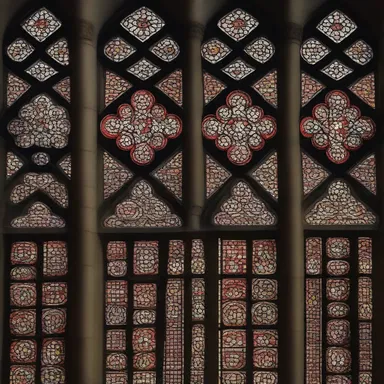 The impressive stained glass window in the cathedral featured exquisite trefoil designs, adding elegance to the interior.