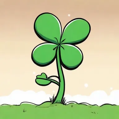 In the comic strip, the character found a four-leaf trefoil that brought them good luck.