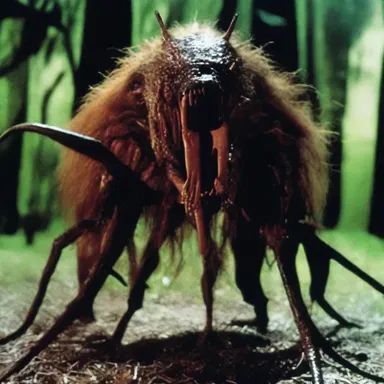 The horror movie featured a terrifying creature with a sharp neb that could easily tear through its prey.