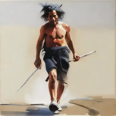 The artist's brushstrokes were brisk and confident, capturing the energy and vitality of the subject.