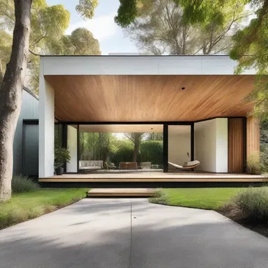 The modernist house featured clean lines and a brisk design, exuding a quick and energetic vibe.