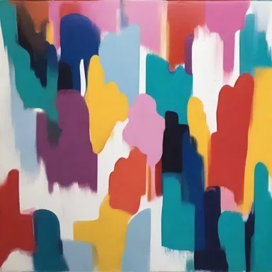The artist's brushstrokes brisk across the canvas, creating bold and vibrant patterns.