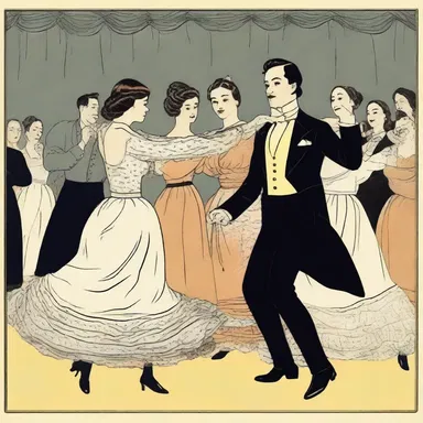 The novel depicted a lively scene where characters engaged in a reel, showcasing their dancing skills.