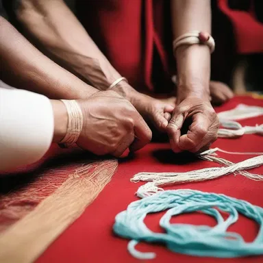 In many religious ceremonies, thread is wound around a reel as a symbol of unity and connection.