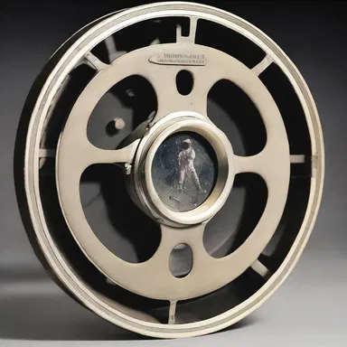 The reel that contains the film depicting the historic moon landing was carefully preserved in a museum.