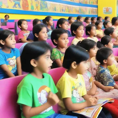 The children were delighted to watch the colorful cartoon reel, featuring their favorite animated characters.