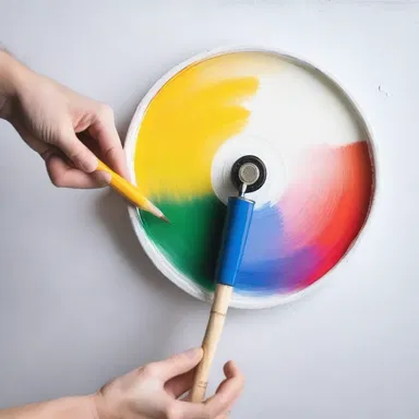 The painter carefully reeled the paintbrush back onto the reel, preparing to create another stroke.