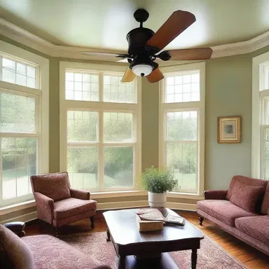 The ceiling fan in the Victorian-style house would reel gracefully in the summer breeze.