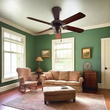 The ceiling fan in the Victorian-style house would reel gracefully in the summer breeze.