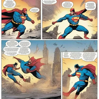 The sequential panels in the comic book depicted the superhero's epic battle.