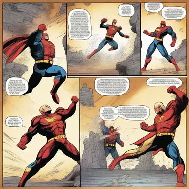 The sequential panels in the comic book depicted the superhero's epic battle.