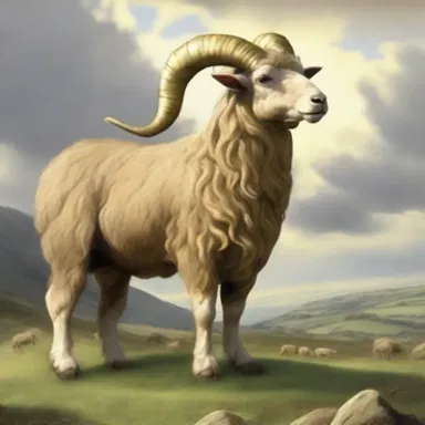 In the realm of mythical creatures, a legendary tup with golden fleece was said to possess extraordinary powers.