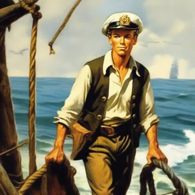 In the classic novel, the cabin boy embarked on a perilous journey alongside the heroic captain.