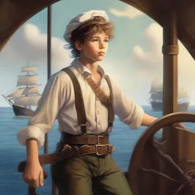 In the mystical world of fantasy, the cabin boy possessed magical abilities that aided him in fulfilling his duties aboard the enchanted ship.