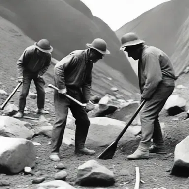 During the California Gold Rush, miners would use pickaxes to break apart chunks of rock to find gold.