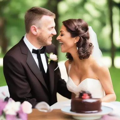 He surprised his partner with a chunk of their favorite chocolate cake, symbolizing their sweet and enduring love.