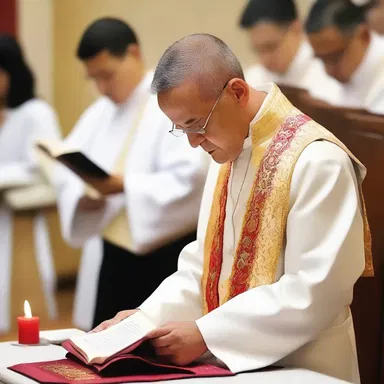 During the ceremony, the priest chunked together the prayers and scriptures in a specific order.