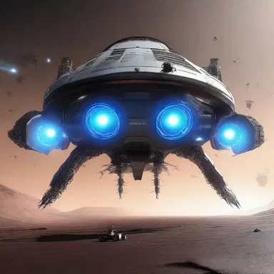 The futuristic spacecraft was equipped with a powerful laser weapon capable of vaporizing entire swarms of krill-like creatures.