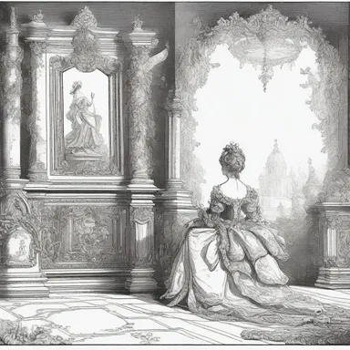 The artist's comic strip featured characters in a rococo setting, filled with elaborate decorations and curving lines.