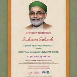 An invitation card for a ‘Sukhmani Saheb Path’ event. Event details include the date: 13-01-2024, at 11AM, with the venue being a cozy, welcoming home.