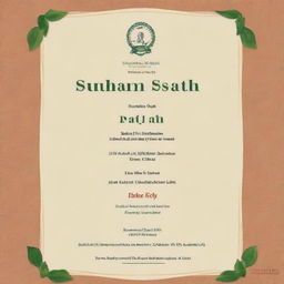 An invitation card for a ‘Sukhmani Saheb Path’ event. Event details include the date: 13-01-2024, at 11AM, with the venue being a cozy, welcoming home.