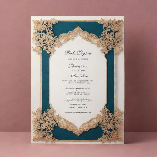 An exquisitely designed invitation card with included information as specified by the requestor