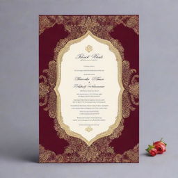 An exquisitely designed invitation card with included information as specified by the requestor