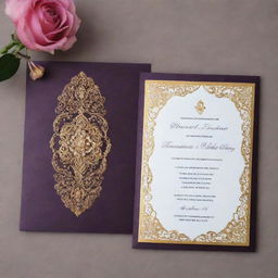 An exquisitely designed invitation card with included information as specified by the requestor