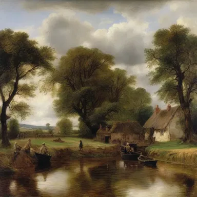 One notable landscape painting that captures a historical event is 'The Hay Wain' by John Constable, which shows a rural scene during the Industrial Revolution.
