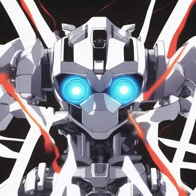 In the anime series, the robot's eyes glow brightly as its filaments heat up, creating a dramatic effect.