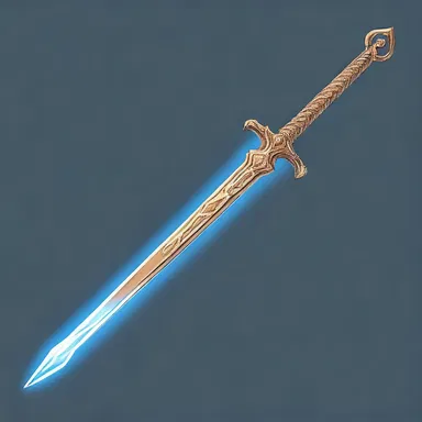 The enchanted sword was forged with a magical filament, making it glow with an ethereal light when wielded by a hero.