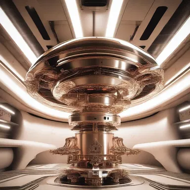The futuristic spacecraft's propulsion system relied on plasma filament technology, generating immense heat to propel the ship at incredible speeds.