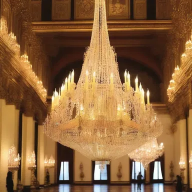 The chandeliers in the grand palace were adorned with delicate filaments, casting a mesmerizing glow in the opulent ballroom.