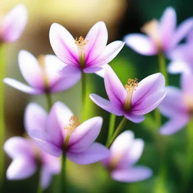 In a magical realm, the filaments of the luminous flowers emitted a soft glow.