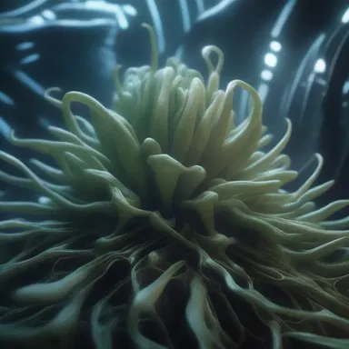 The stunning visuals in the sci-fi movie showcased the swirling filaments of alien plant life.