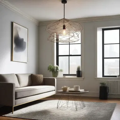The modern pendant light featured a unique filament design, adding elegance to the room.