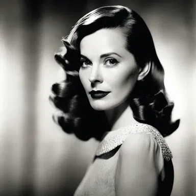 The actress stood in front of the camera, her hair illuminated by the soft glow of a filament in a vintage film noir.