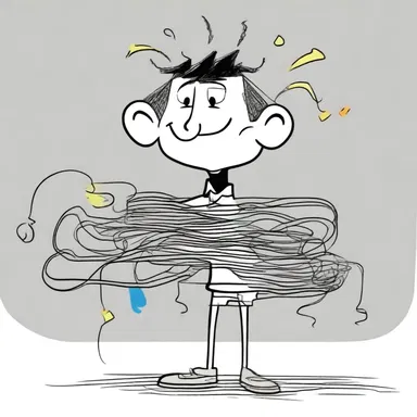 In the cartoon, the mischievous character held a bundle of filaments that glowed brightly as they tangled and unraveled in a comedic fashion.