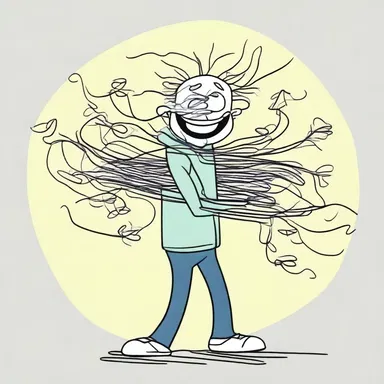 In the cartoon, the mischievous character held a bundle of filaments that glowed brightly as they tangled and unraveled in a comedic fashion.
