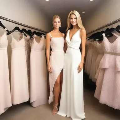 She consigns the latest collection of designer dresses to an upscale boutique.