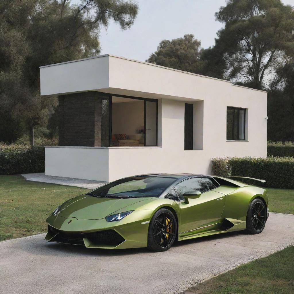 function prompt() { [native code] }a house with Lamborghini 