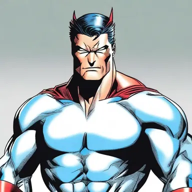 In the comic book series, the superhero had a mannish appearance with strong muscular features.