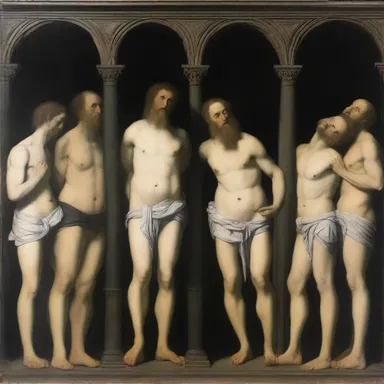 The controversial painting sacrilegiously portrayed religious figures in a scandalous manner.